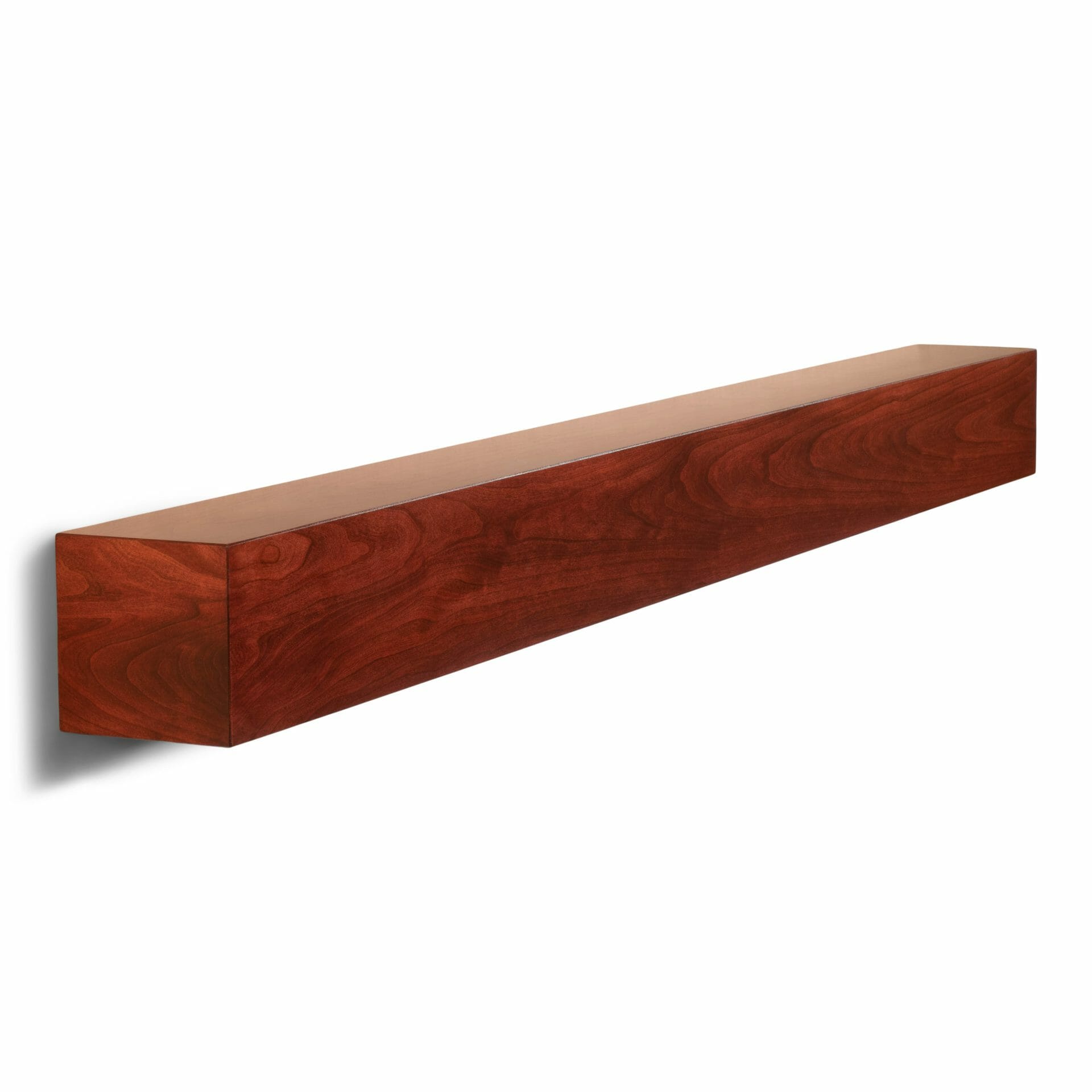 cherry wood mantel in chianti red color
