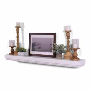 poplar solid wood mantel in white color